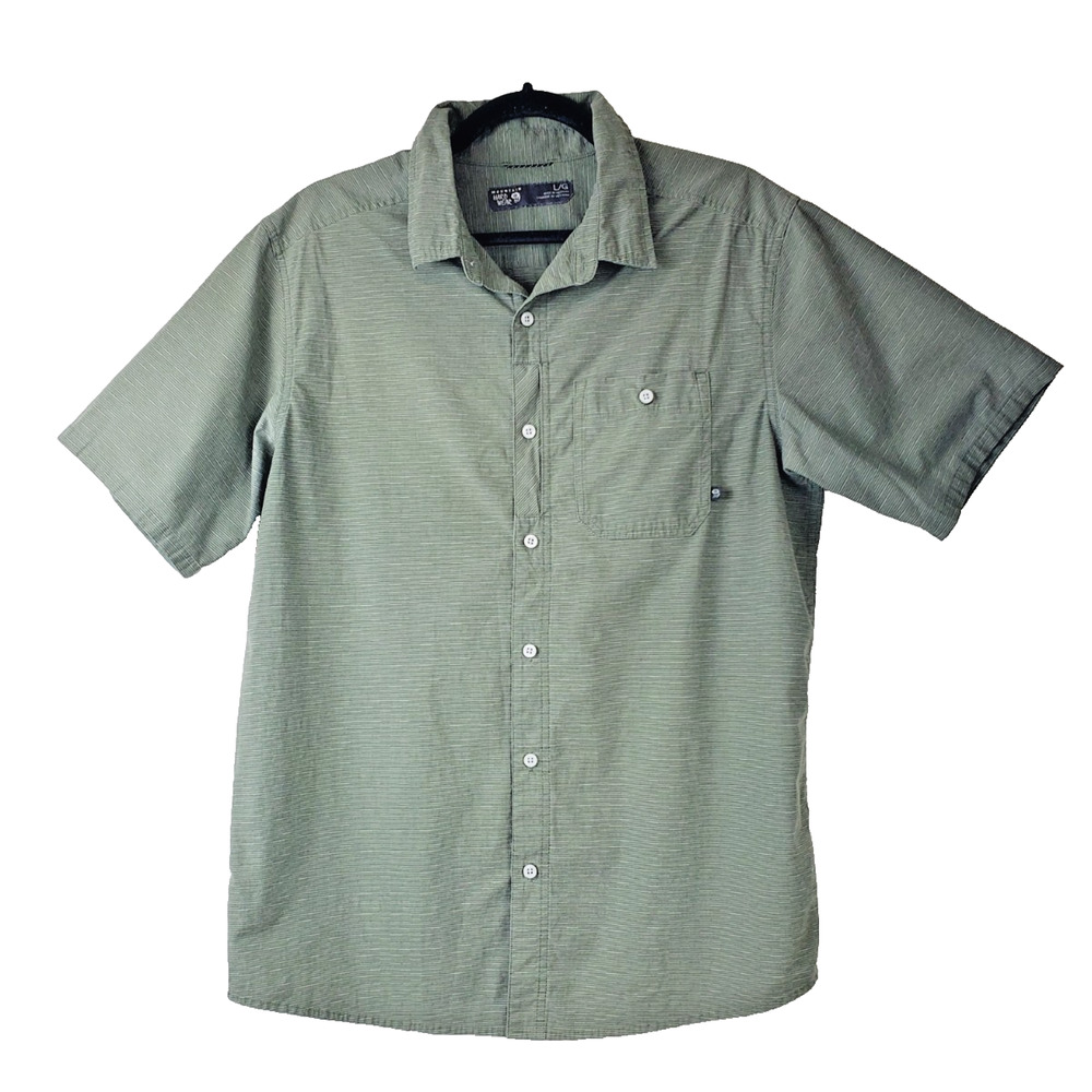 Mountain Hardwear Shirt Mens Large Short Sleeve Hiking‎ Outdoor Green Casual